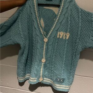 T.S. 1989 Blue Cable Knit Cardigan